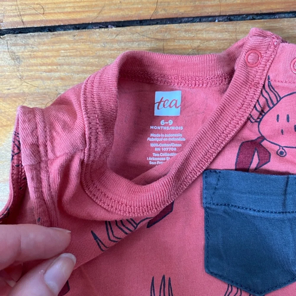 Tea Collection Sleeveless Romper 6-9 Months - Picture 3 of 3